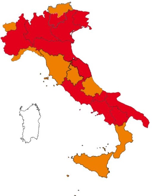 Coronavirus zone rosse 15 marzo 2021